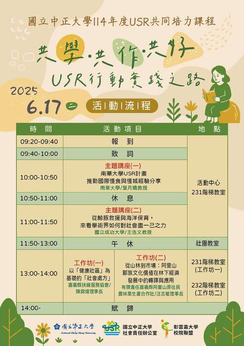 1140617｜國立中正大學USR共同培力課程「共學·共作·共好：USR行動實踐之路」圖片